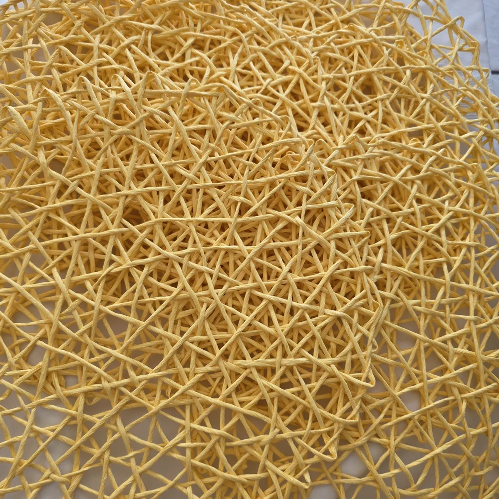 Set Of 7 Yellow Woven Placemat